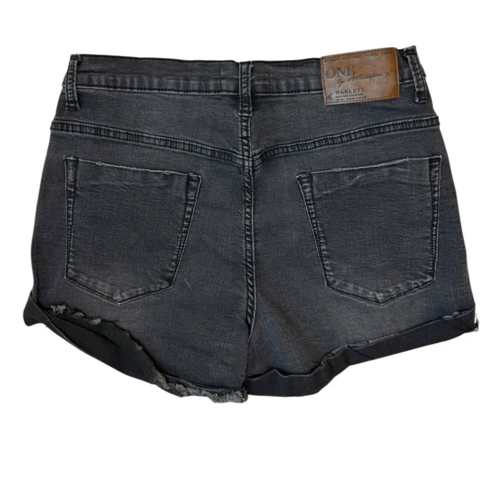 One Teaspoon Harlets Black High Rise Long Rise Fitted Twisted Cuff Hem Size 30 - Picture 2 of 9